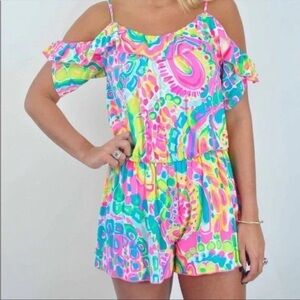 LILLY PULITIZER Fenella Romper Come Out of Your Shell SZ XS
